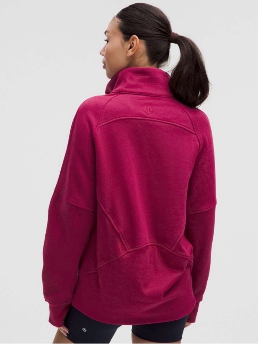 Lululemon Scuba Oversized Funnel Neck Half Zip Long Magenta Smoke XL/XXL - Picture 2 of 7